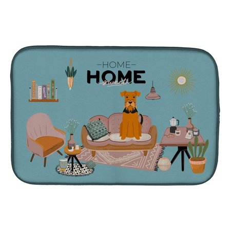 CAROLINES TREASURES 14 x 21 in. Airedale Sweet Home Dish Drying Mat CK7886DDM